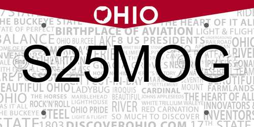 S25MOG Ohio License Plate
