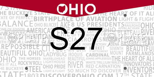 S27 Ohio License Plate