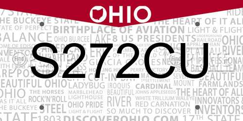 S272CU Ohio License Plate