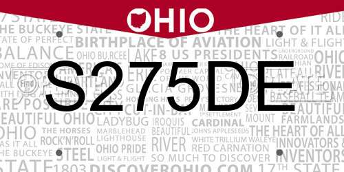 S275DE Ohio License Plate