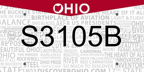 S3105B Ohio License Plate