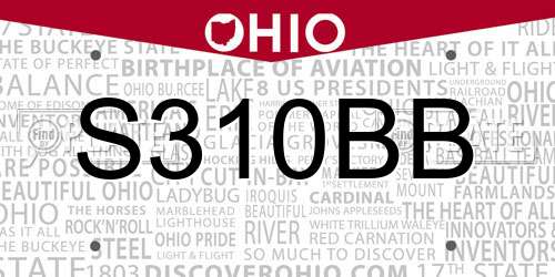 S310BB Ohio License Plate