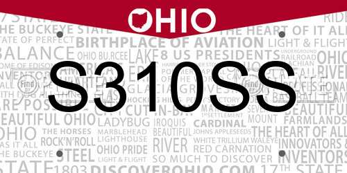 S310SS Ohio License Plate