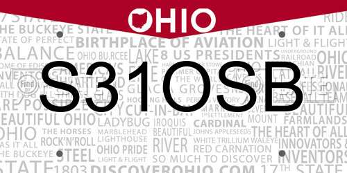 S31OSB Ohio License Plate