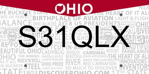 S31QLX Ohio License Plate