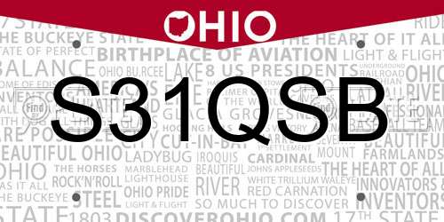 S31QSB Ohio License Plate