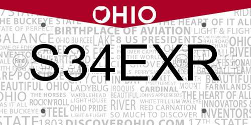 S34EXR Ohio License Plate