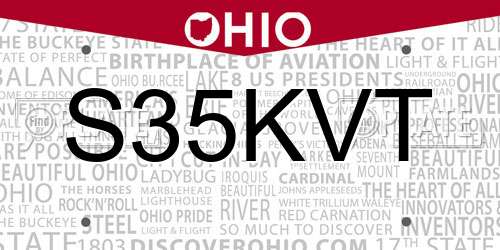 S35KVT Ohio License Plate