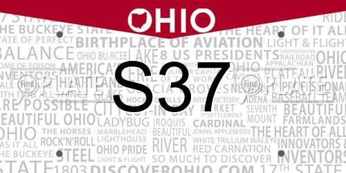 S37 Ohio License Plate