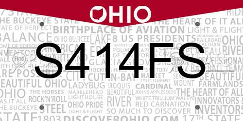 S414FS Ohio License Plate
