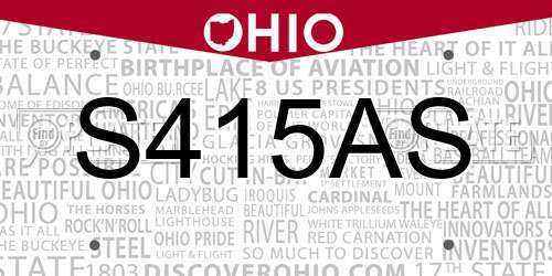 S415AS Ohio License Plate
