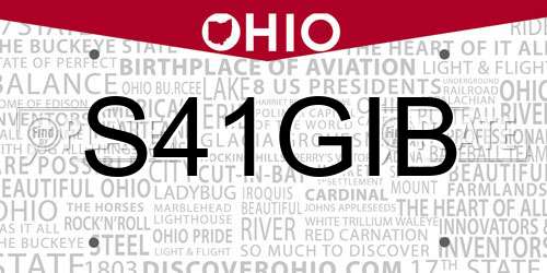 S41GIB Ohio License Plate
