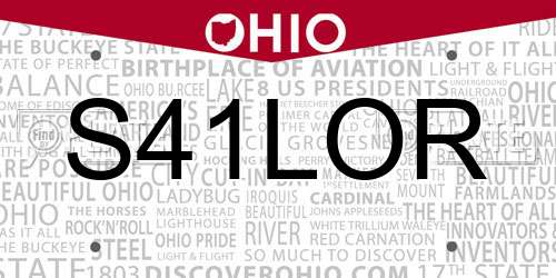 S41LOR Ohio License Plate