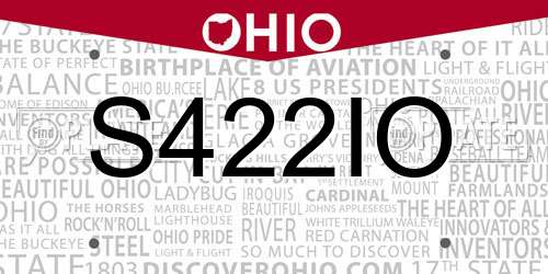 S422IO Ohio License Plate