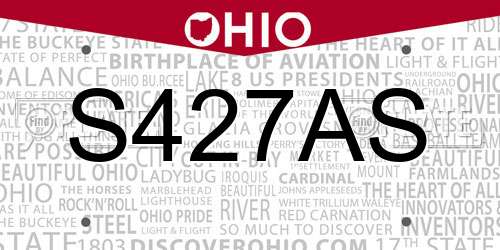 S427AS Ohio License Plate