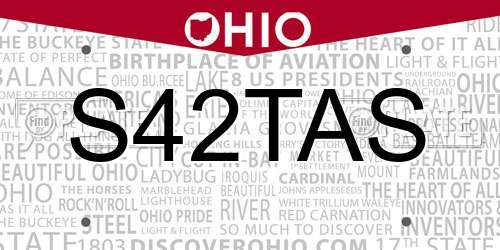 S42TAS Ohio License Plate