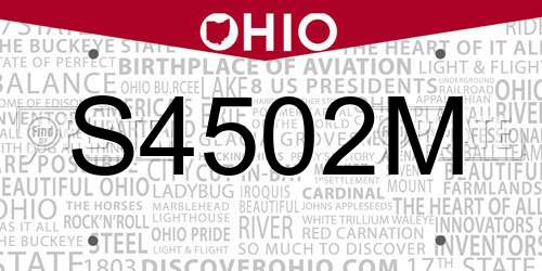 S4502M Ohio License Plate