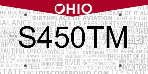 S450TM Ohio License Plate
