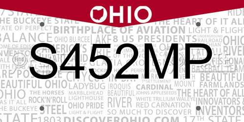S452MP Ohio License Plate