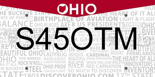 S45OTM Ohio License Plate