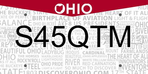 S45QTM Ohio License Plate