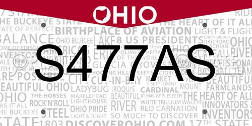 S477AS Ohio License Plate