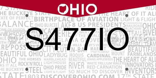 S477IO Ohio License Plate