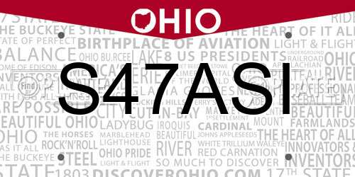 S47ASI Ohio License Plate