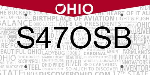 S47OSB Ohio License Plate