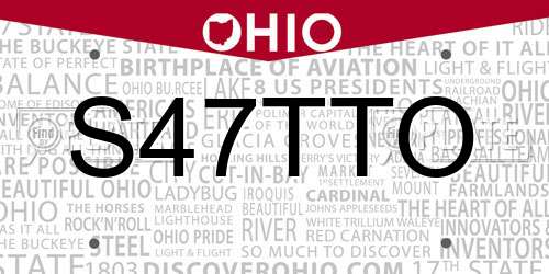 S47TTO Ohio License Plate