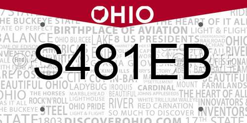 S481EB Ohio License Plate