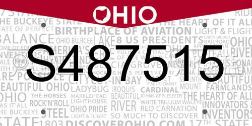 S487515 Ohio License Plate