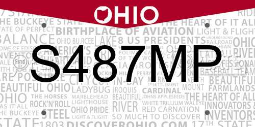 S487MP Ohio License Plate