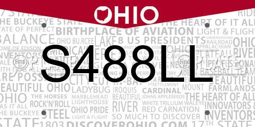 S488LL Ohio License Plate