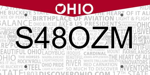 S48OZM Ohio License Plate
