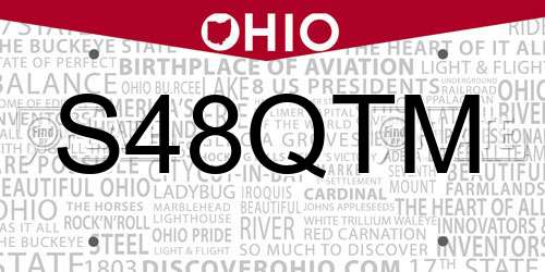 S48QTM Ohio License Plate