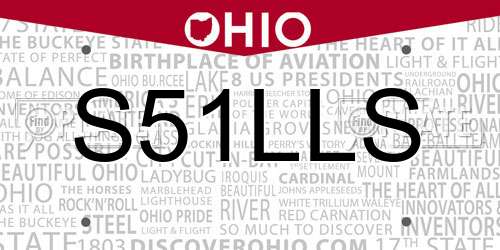 S51LLS Ohio License Plate