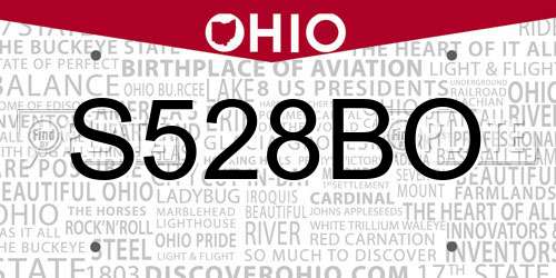 S528BO Ohio License Plate