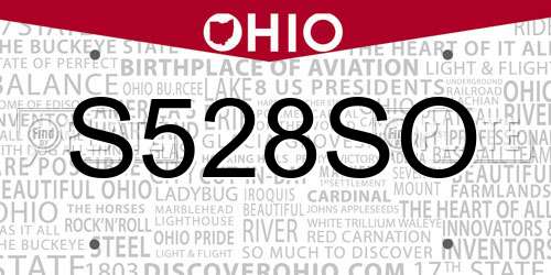 S528SO Ohio License Plate