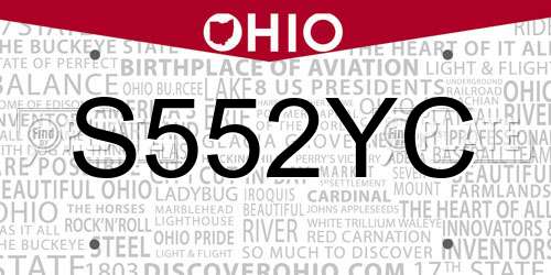 S552YC Ohio License Plate