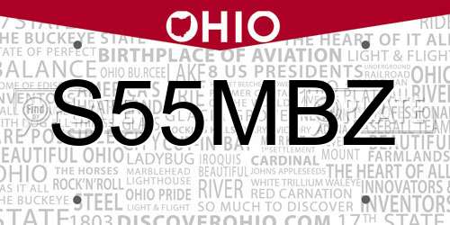 S55MBZ Ohio License Plate