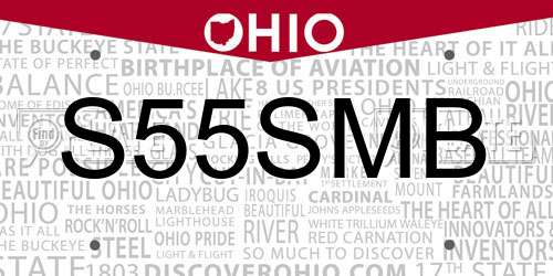 S55SMB Ohio License Plate