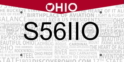 S56IIO Ohio License Plate