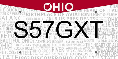 S57GXT Ohio License Plate