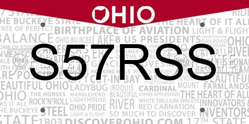 S57RSS Ohio License Plate