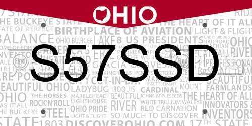 S57SSD Ohio License Plate