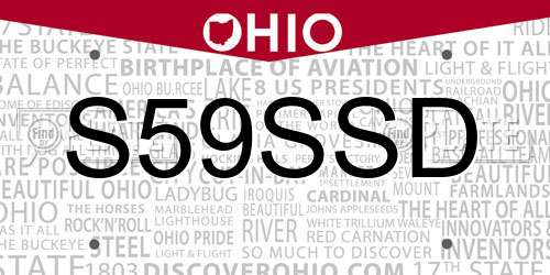 S59SSD Ohio License Plate