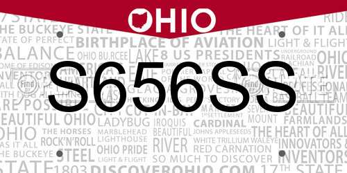S656SS Ohio License Plate