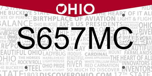 S657MC Ohio License Plate