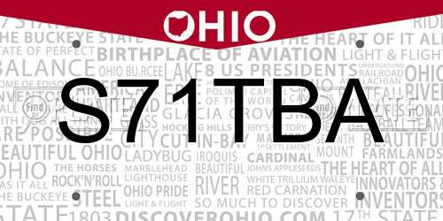 S71TBA Ohio License Plate
